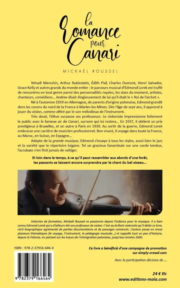 La Romance pour Canari – Edmond Lorek, violoniste (1919-2019)