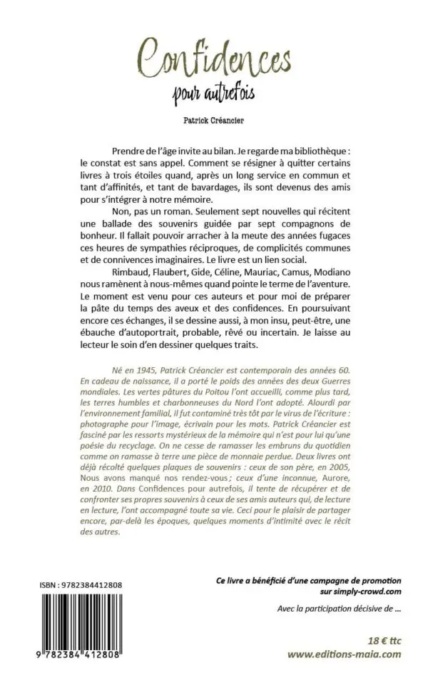 Confidences pour autrefois