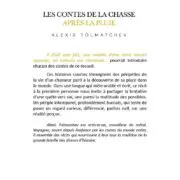 Les contes de la chasse après la pluie