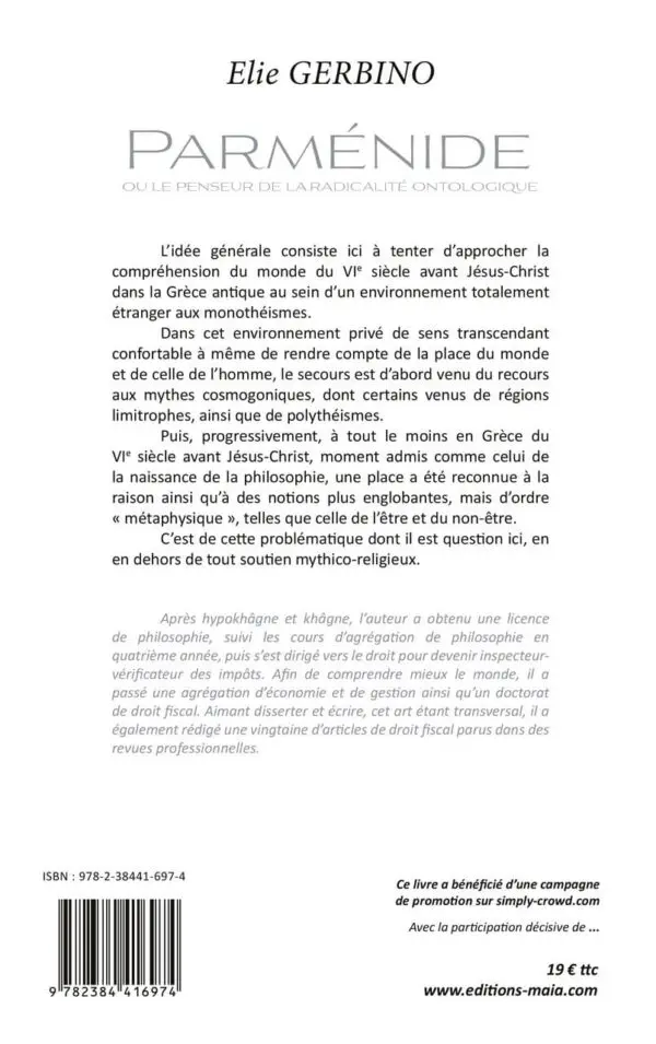 Parménide ou le penseur de la radicalité ontologique