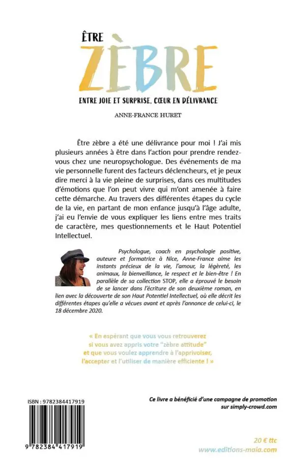 Être zèbre, entre joie et surprise, cœur en délivrance