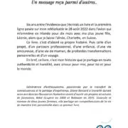 «Reste assise sur ta chaise, respire et sois heureuse !» Un message reçu parmi d’autres…