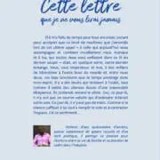 Cette lettre que je ne vous lirai jamais