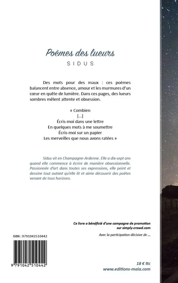 Poèmes des lueurs