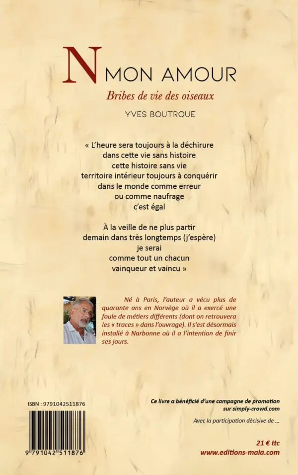 N mon amour - Bribes de vie des oiseaux