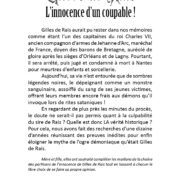 Gilles de Rais L’innocence d’un Coupable !